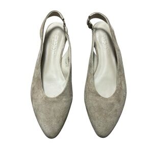 The Flexx Womens Pointed Toe Suede Leather Cream Slingback Flats Shoes US 6